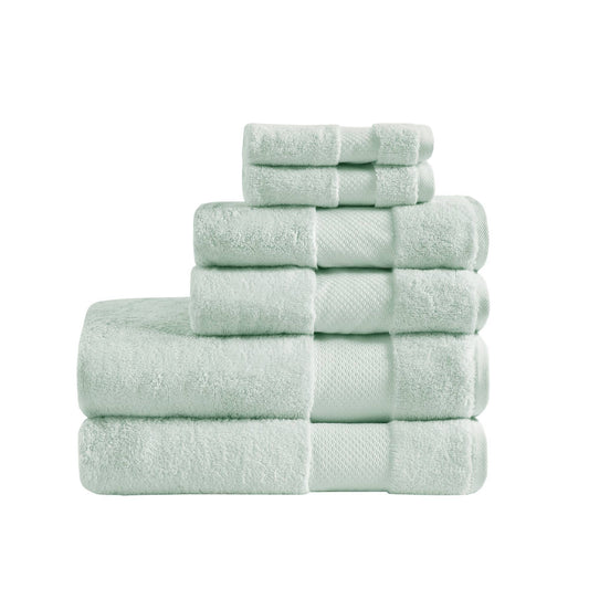 Turkish - 6 Piece Bath Towel Set - Seafoam