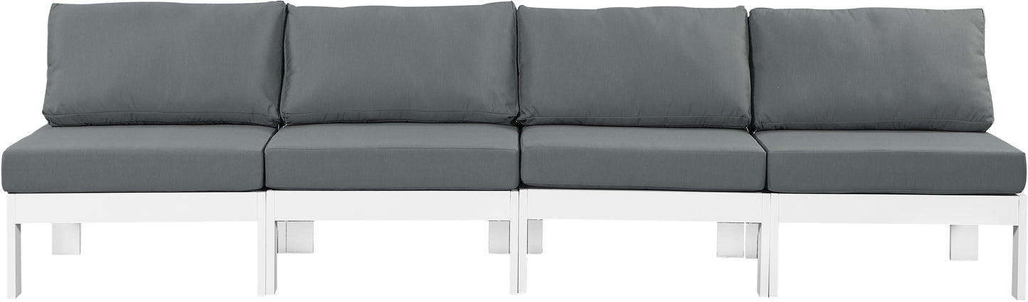 Nizuc - Outdoor Patio Modular Sofa 4 Seats - Grey