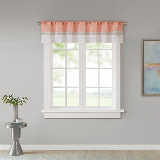 Amherst - Polyoni Pintuck Valance - Coral