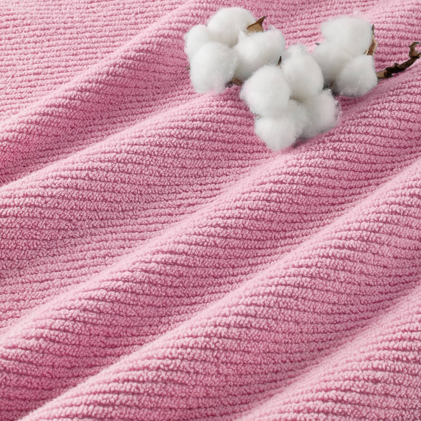 Diagonal Ribbed - 6 Piece Washcloths Set - Pink