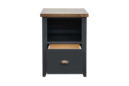 Bridgevine Home - Essex 22" 1-Drawer file - Black and Whiskey Finish