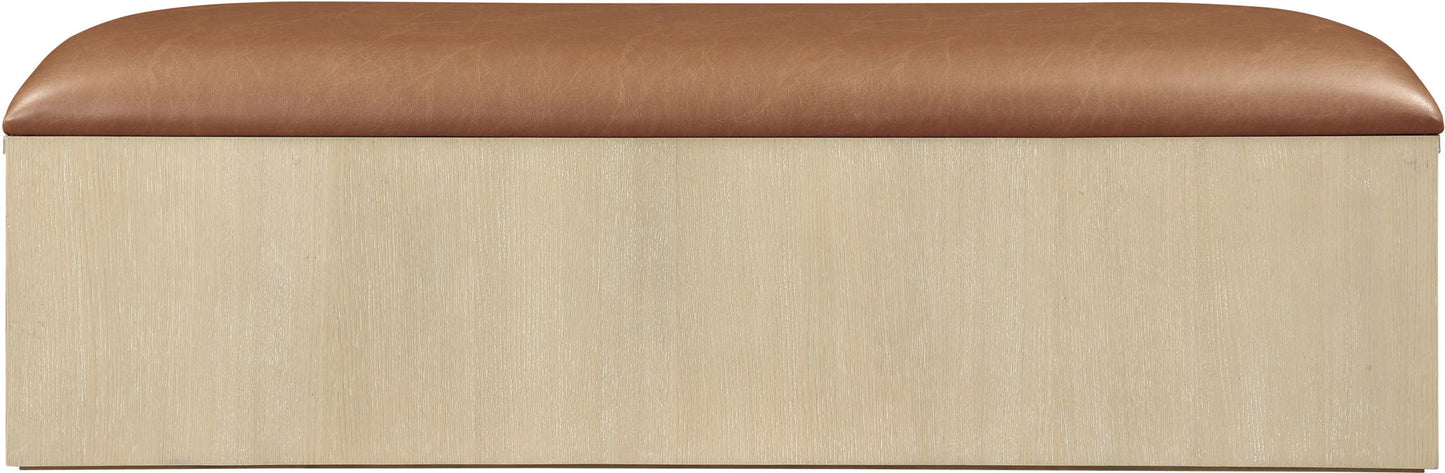 Velden - Upholstered Storage Bench With Stained Natural Base