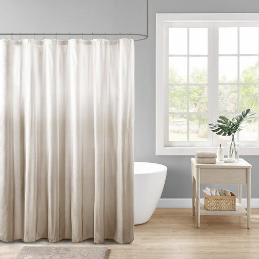 Ara - Ombre Printed Shower Curtain - Taupe