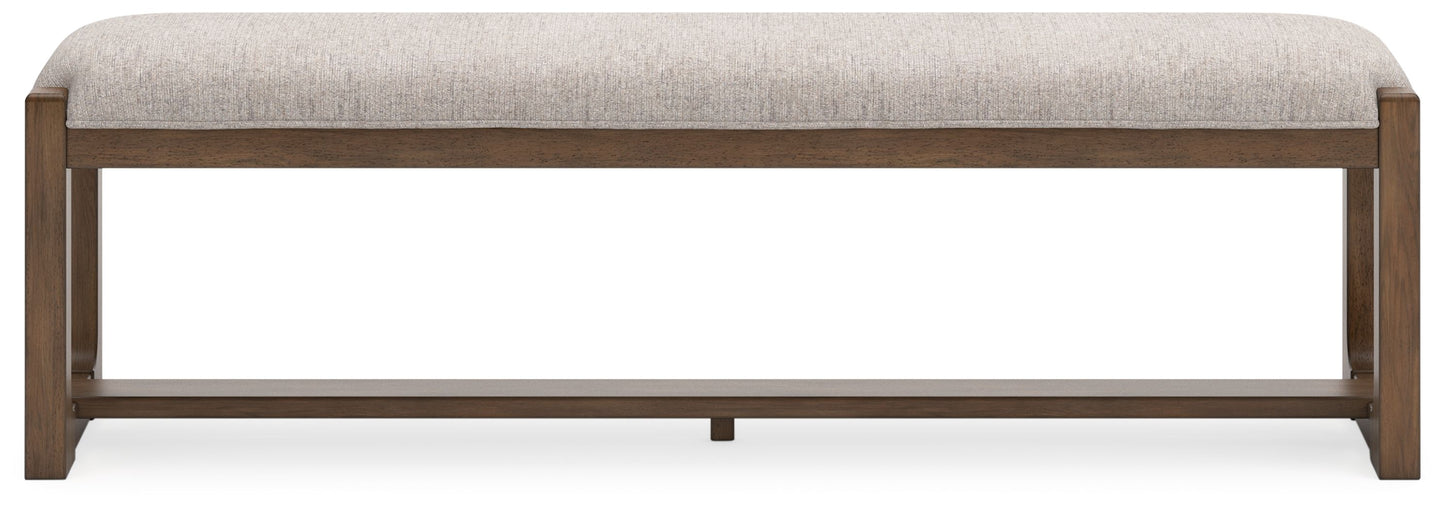 Cabalynn - Large Uph Dining Room Bench - Oatmeal / Light Brown