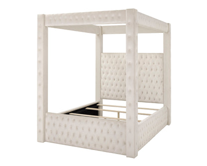 Annabelle - King Canopy Bed - Ivory