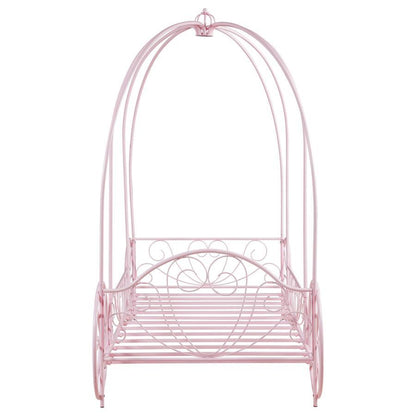 Massi - Metal Twin Canopy Bed - Powder Pink