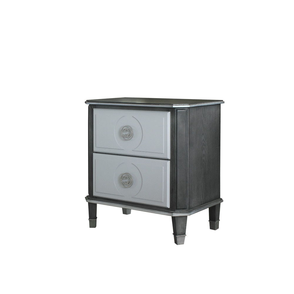 House - Beatrice Nightstand - Charcoal & Light Gray Finish