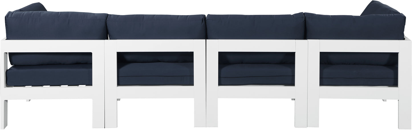 Nizuc - Outdoor Patio Modular Sofa - Navy - Metal