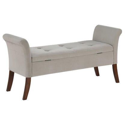 Farrah - Velvet Upholstered Rolled Arm Storage Bench