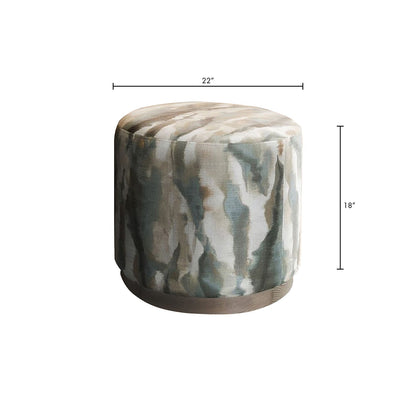 Zoe - Oval Accent Ottoman - Multi