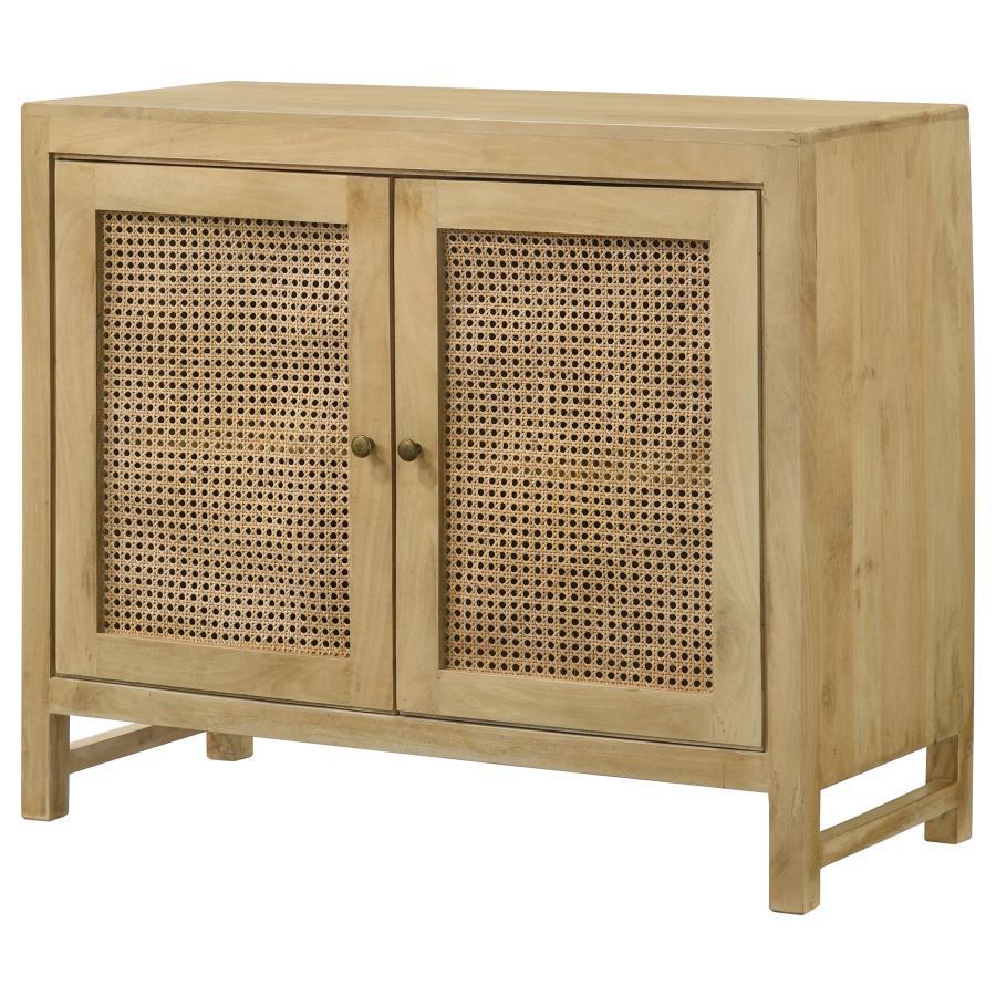 Zamora - Wood Accent Cabinet With Woven Cane