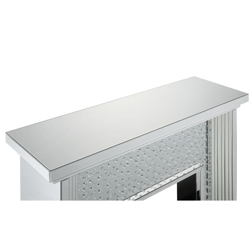 Nysa - 40" Fireplace - Mirrored & Faux Crystals