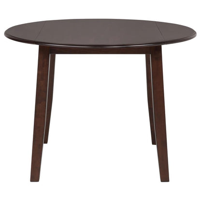 Barton - 5 Piece Round Wood Dining Table Set - Dark Brown