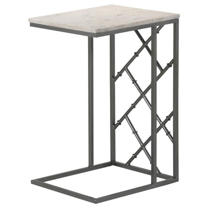 Angeliki - Marble Top C-Shape Sofa Side Table