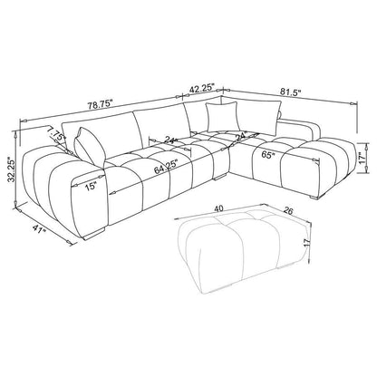 Camacho - Upholstered Sectional Sofa & Ottoman Set