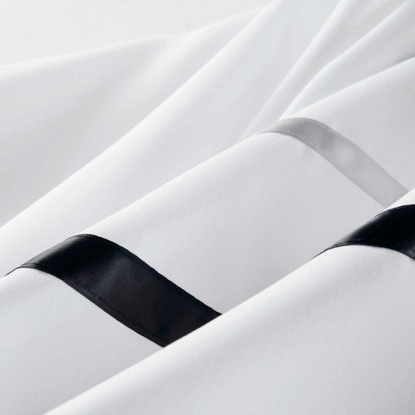 Plain Weave - Premium Shower Curtain Ribbon - White