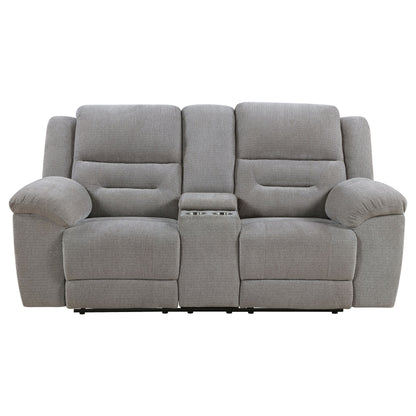 Gilson - Chenille Upholstered Reclining Loveseat - Gray