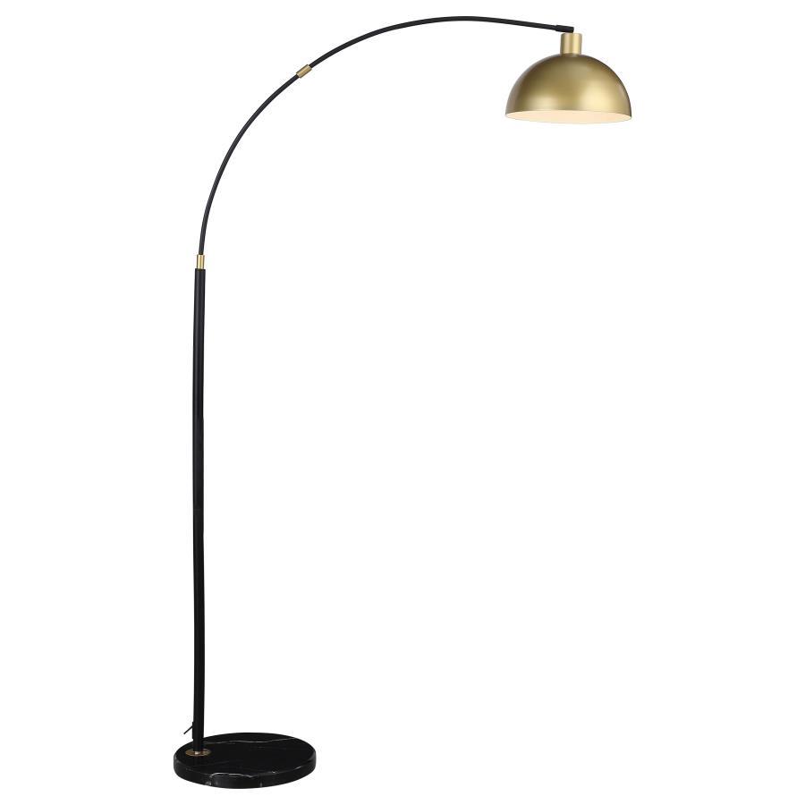 Gloria - Arched Dome Shade Metal Floor Lamp - Black