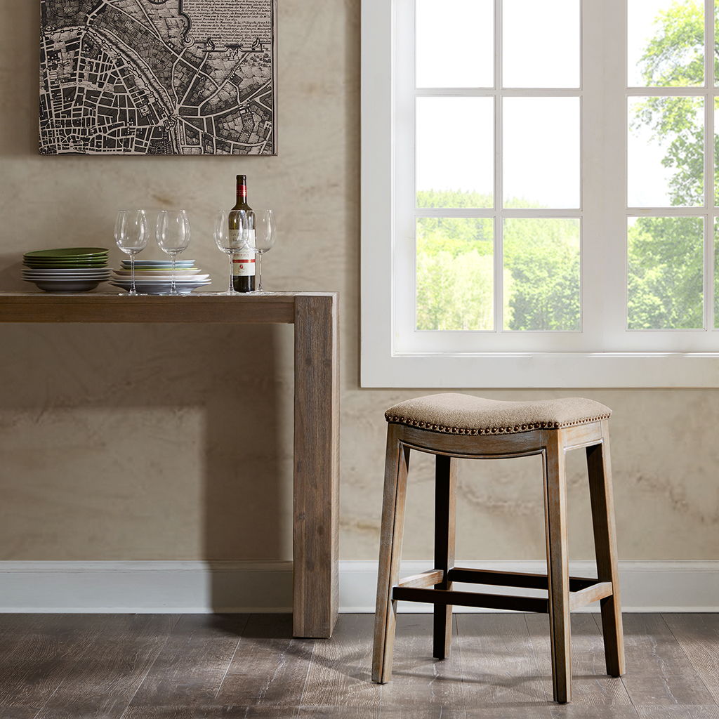 Belfast - Saddle Counter Stool - Linen