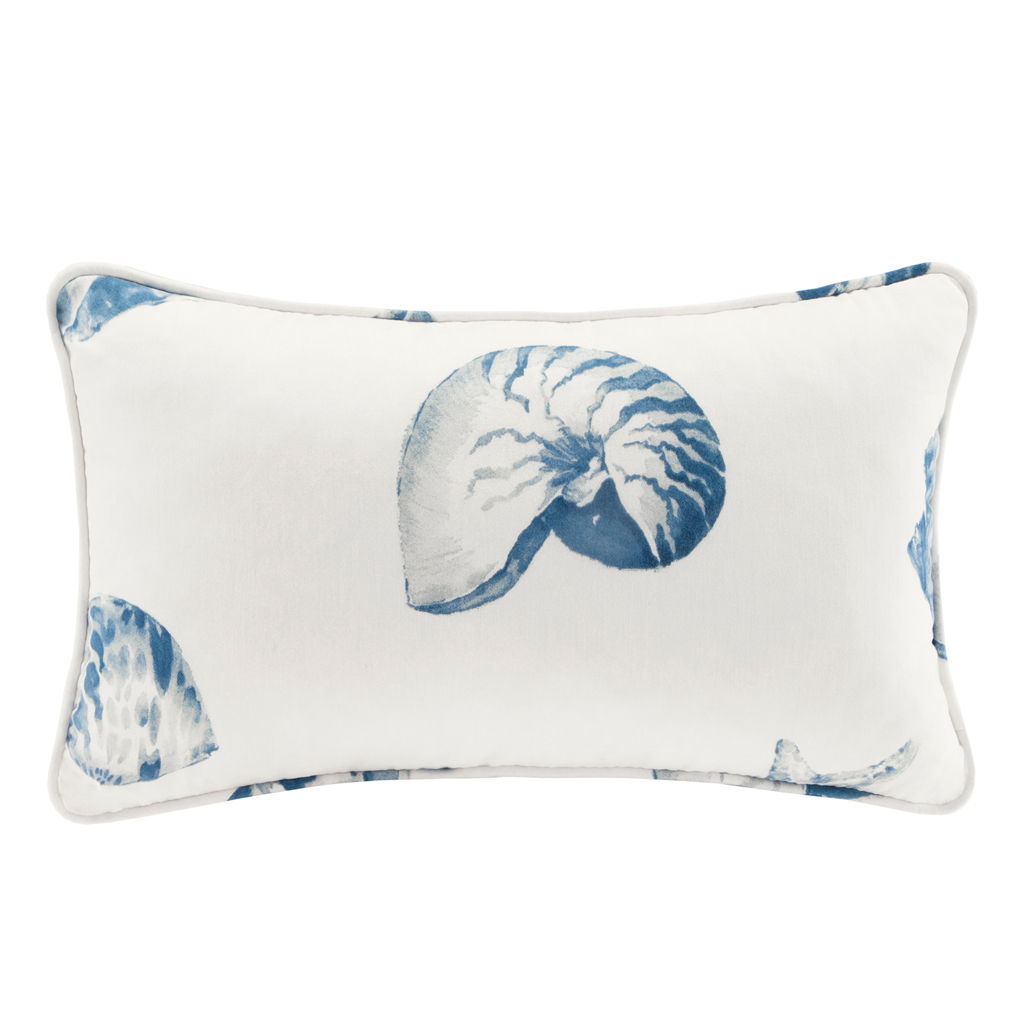 Beach House - Oblong Pillow - Blue