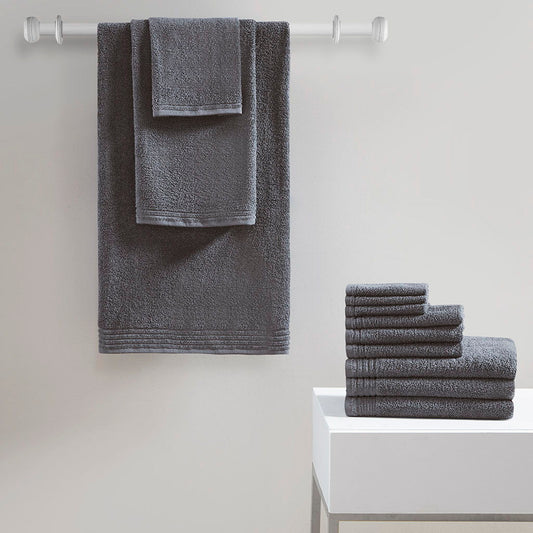 Big Bundle - Quick Dry 12 Piece Bath Towel Set - Gray