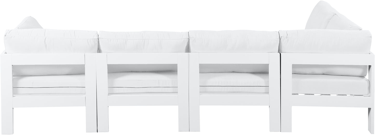 Nizuc - Outdoor Patio Modular Sectional - White - Fabric