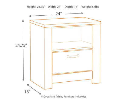 Bellaby - Whitewash - One Drawer Night Stand