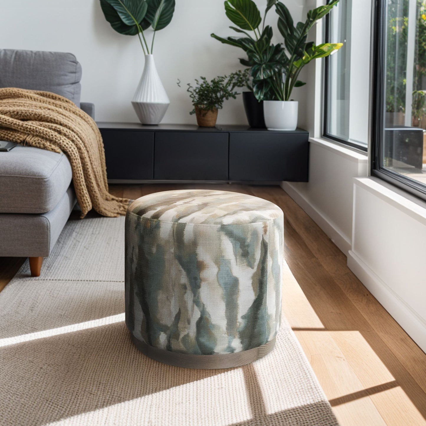 Zoe - Oval Accent Ottoman - Multi