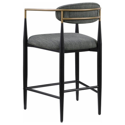 Tina - Metal Counter Height Bar Stool With Upholstered Back And Seat (Set of 2)