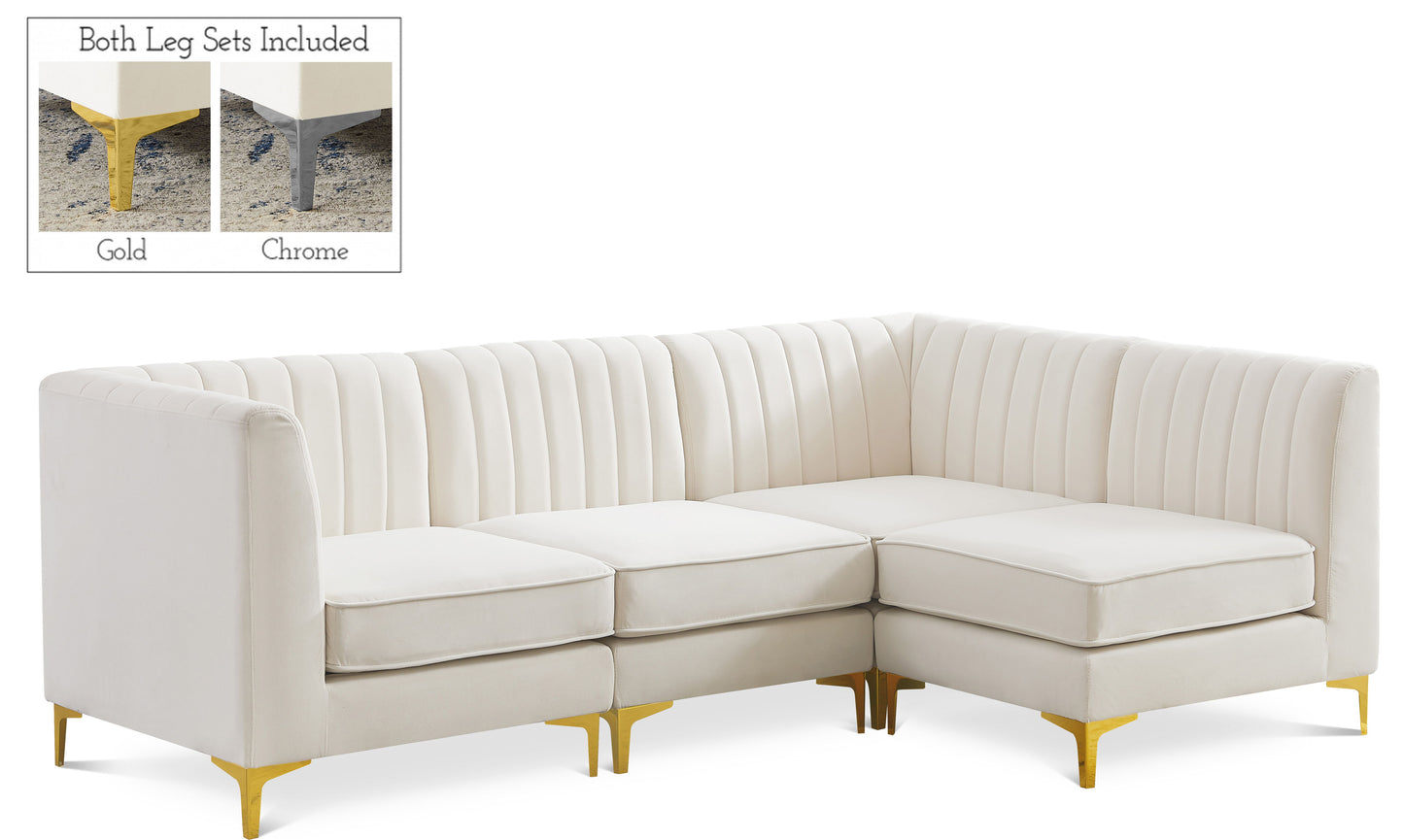 Alina - 4 Piece Modular L-Shaped Sectional