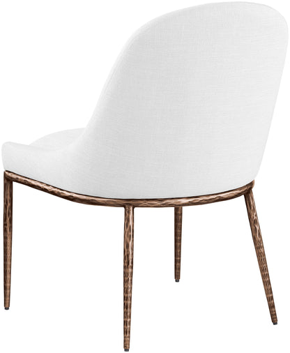 Ferro - Upholstered Dining Side Chair With Brushed Bronze Legs