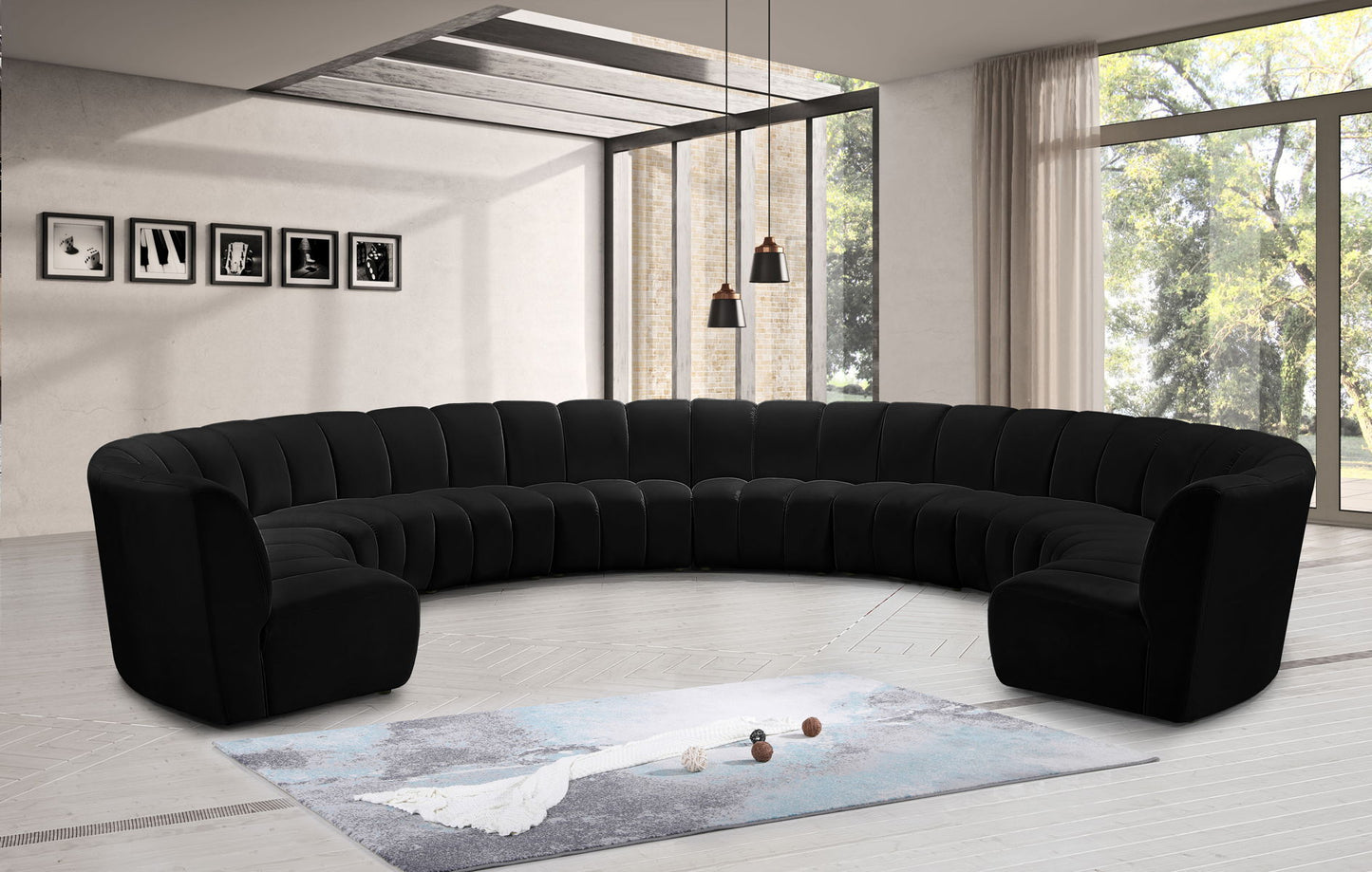 Infinity - 10 Piece Velvet Modular Sectional