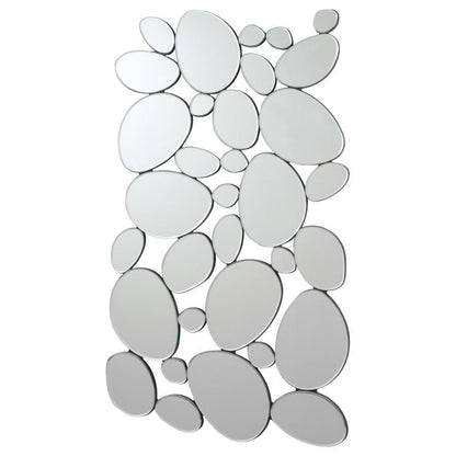 Topher - Pebble Themed Wall Mirror - Silver