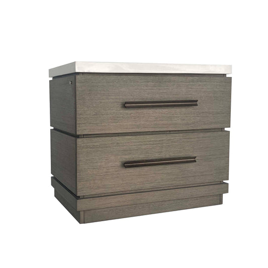 Pure Modern Bedroom - 2 Drawer Nightstand - Moonstone