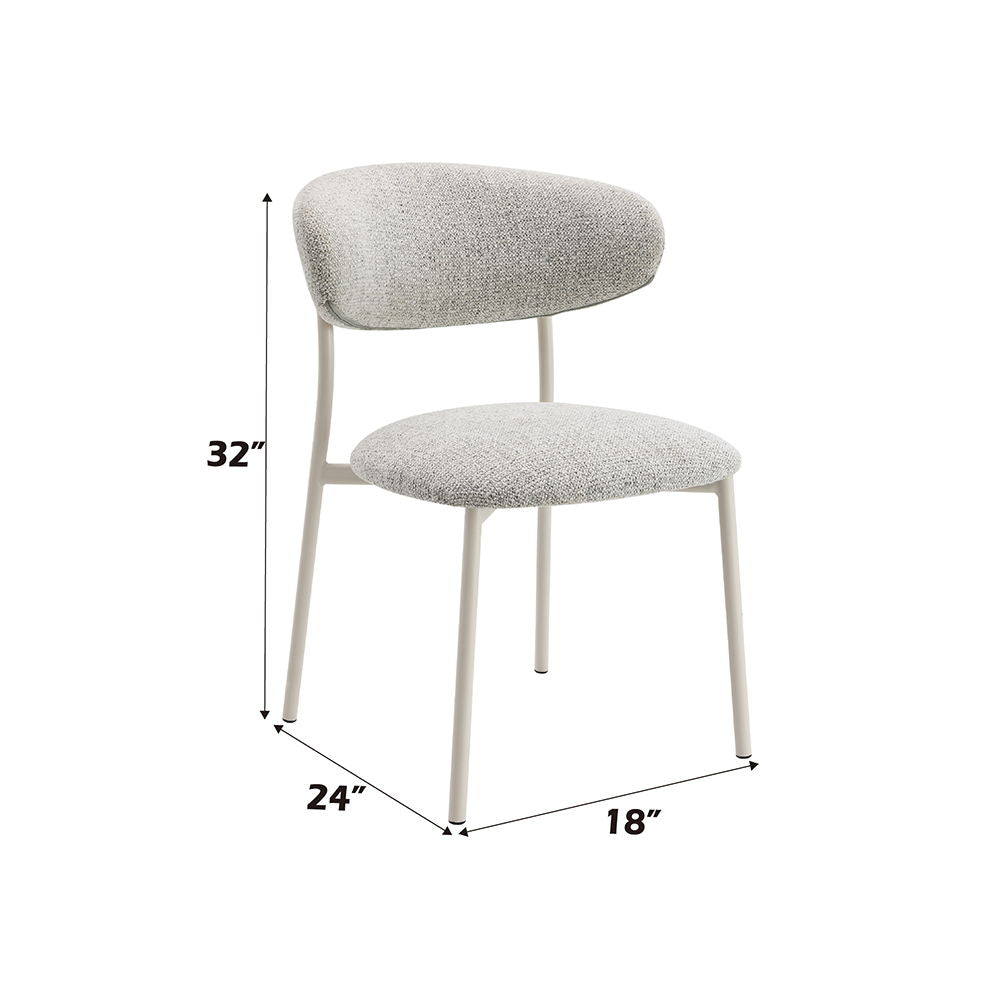 Kalam - Side Chair (Set of 2) - Gray Fabric & Beige Finish