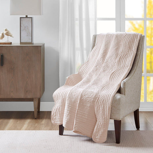 Tuscany - Oversized Quilted Throw - Blush