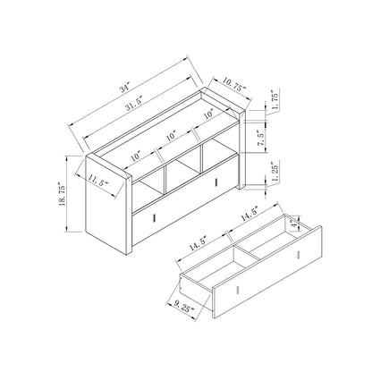 Shoe Entry Bench With Drawer, Shoe Storage Organizer