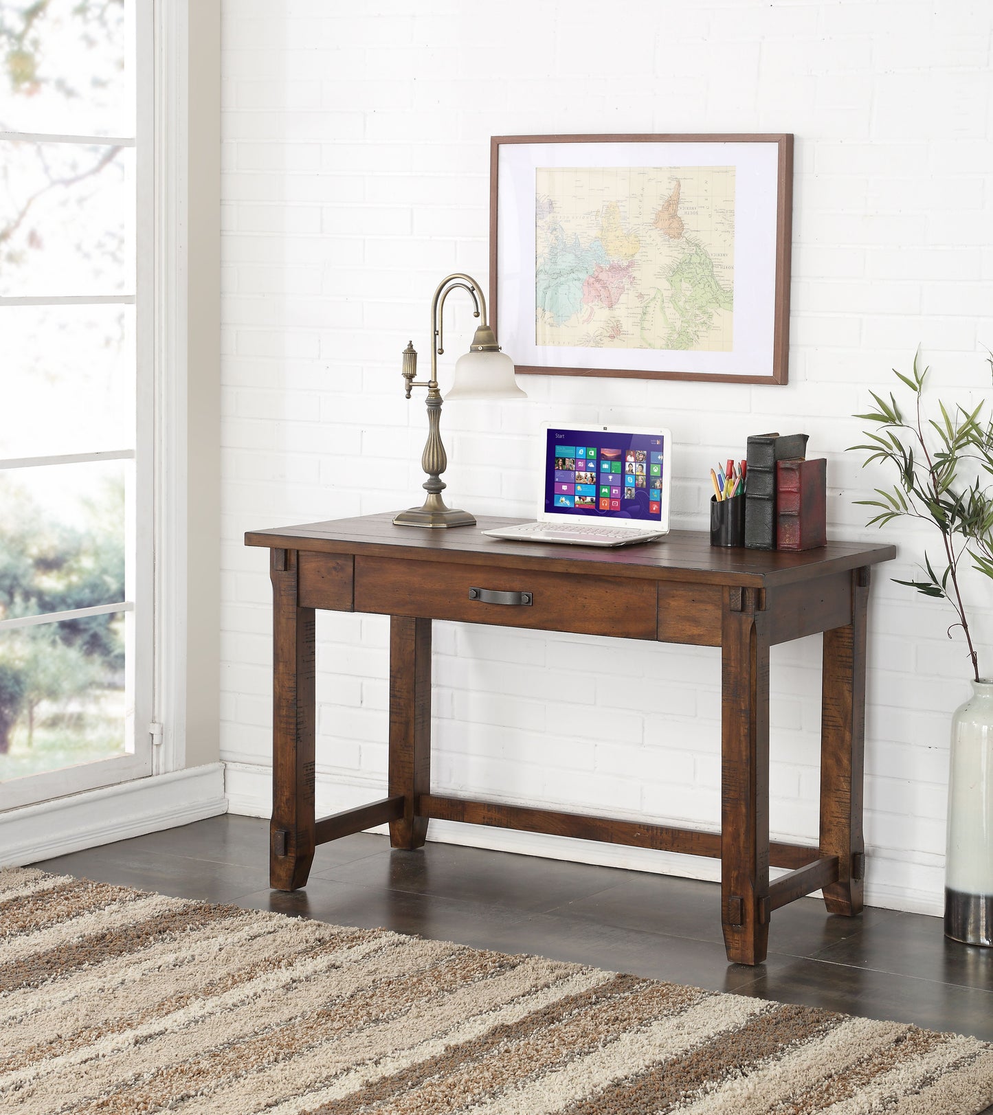 Bridgevine Home - Restoration - Writing Desk - Rustic Walnut Finish