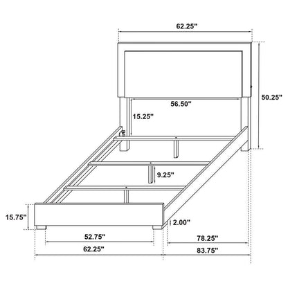 Marceline - Wood LED Panel Bed