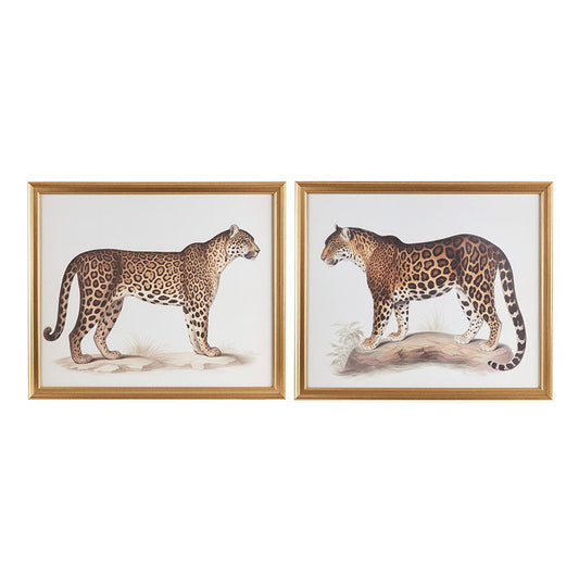 The Duel - Cheetah Framed Graphic Wall Decor (Set of 2) - Multi