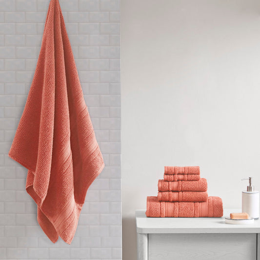 Adrien - 6 Piece Towel Set - Coral