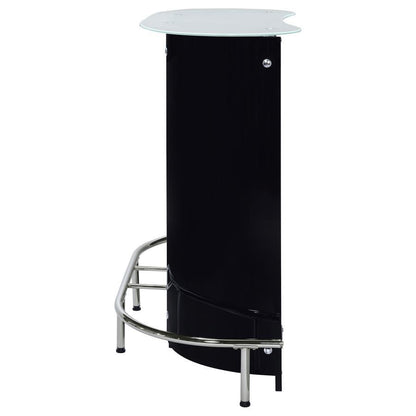 Lacewing - 1-Shelf Bar Unit - Glossy Black And White