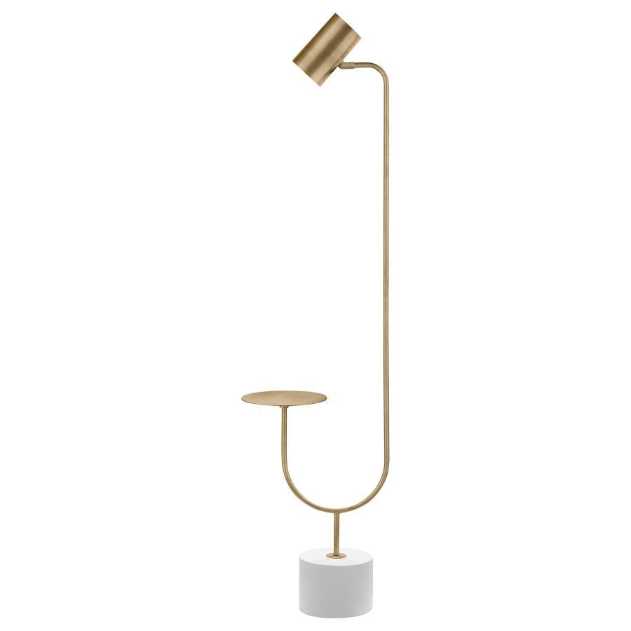 Jodie - Adjustable Floor Lamp Side Table - Antique Brass