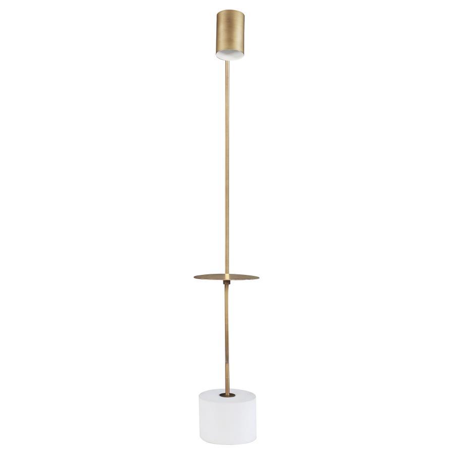 Jodie - Adjustable Floor Lamp Side Table - Antique Brass