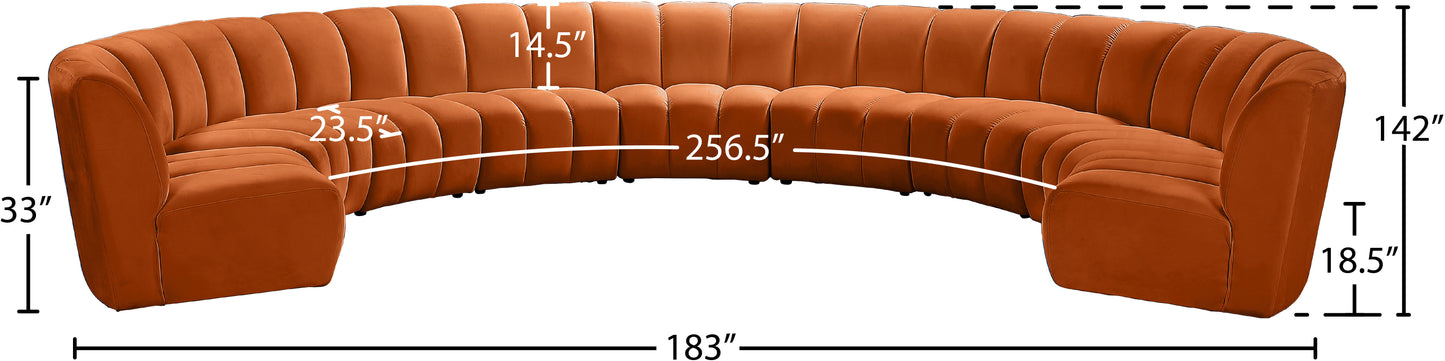 Infinity - 9 Piece Velvet Modular Sectional
