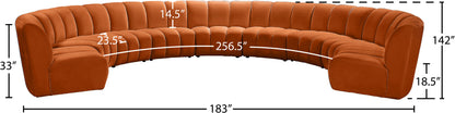 Infinity - 9 Piece Velvet Modular Sectional