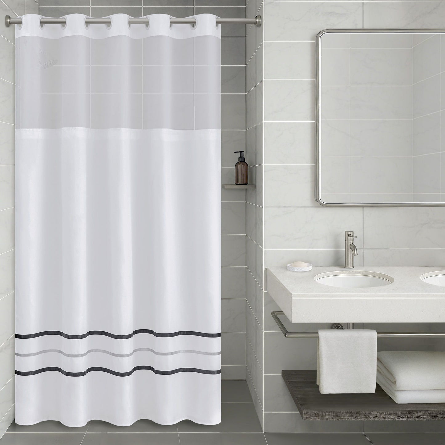 Plain Weave - Premium Shower Curtain - White