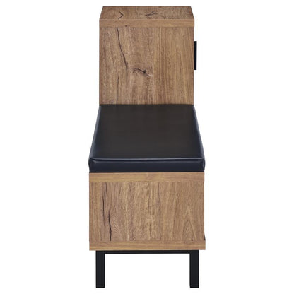Teller - 1-Door Entryway Shoe Storage Bench - Natural Oak