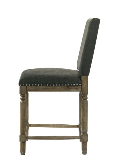 Everton - 19.5" Fabric Counter Height Chair With Nailhead Trim - Gray