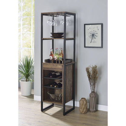 Narik - Wine Cabinet - Weathered Oak